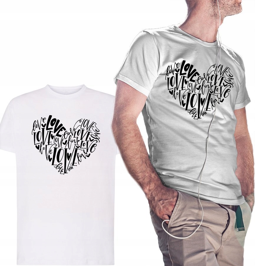 

Koszulka męska Heart Love biała XL