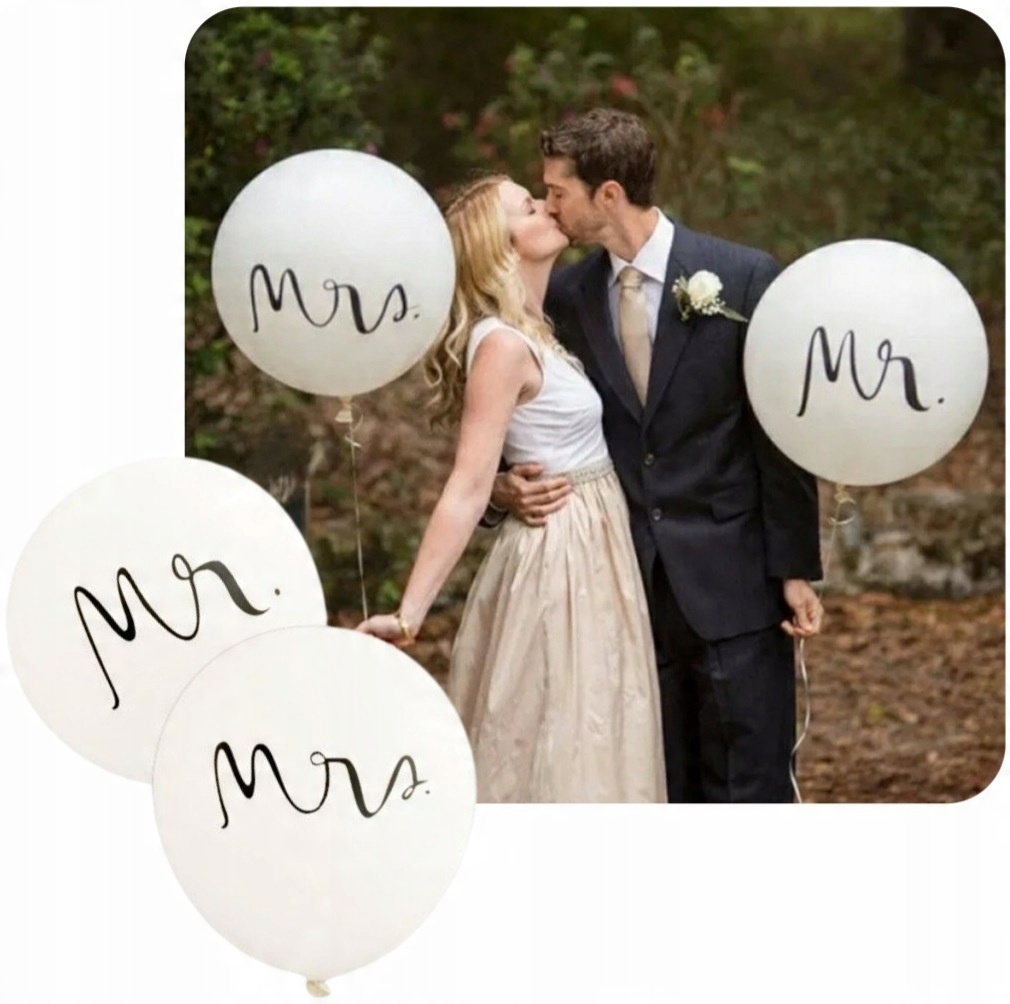 

Balony Na Ślub Wesele Mr Mrs Mąż Żona 45 CM 2 Szt