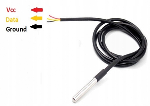 Czujnik temperatury DS18B20 wodoodporny 1m Kod producenta DS18B20