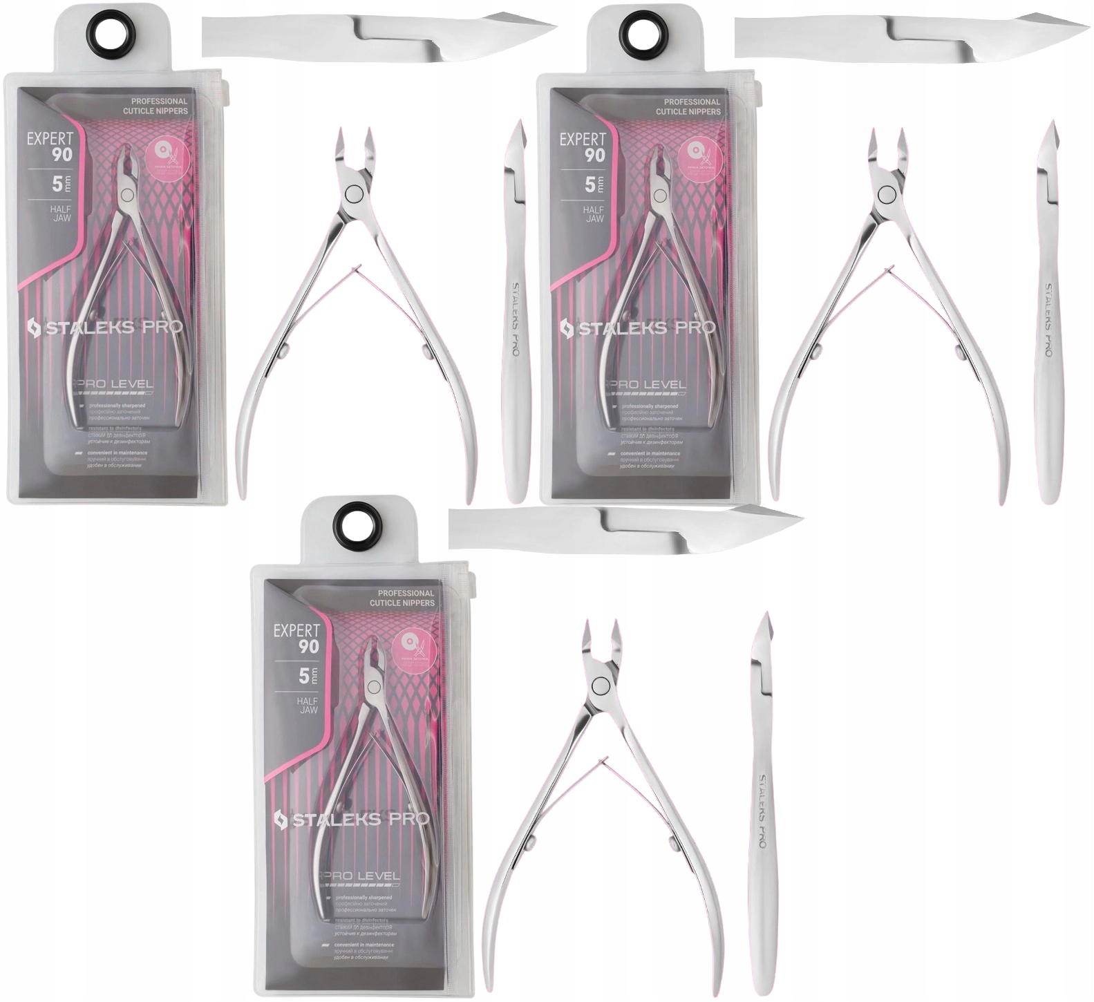Profesionální kleště na kůži 90 5 mm Staleks Klasické úchytky 3 kusy