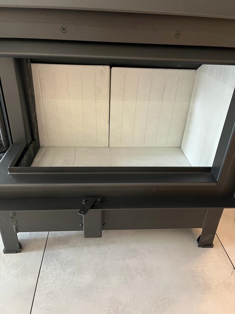 EKO WKŁAD KOMINKOWY kominek powietrzny stalowy ZIBI 11 DECO lewy BS KRATKI Szyba boczna lewa