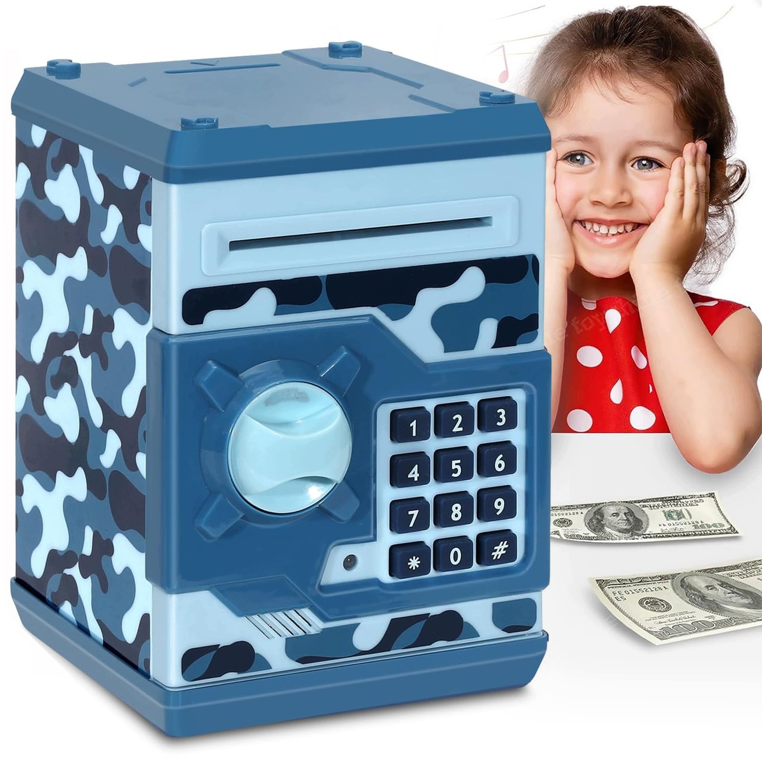 Pokladnička Sejf Bankomat Pin Na Mince Bankovky Pro Děti Jako Dárek