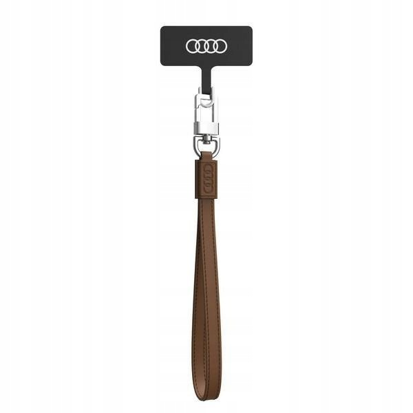 Audi uniwersalna smycz do telefonu 28cm 10mm Leather brązowy/brown Au-hslsl