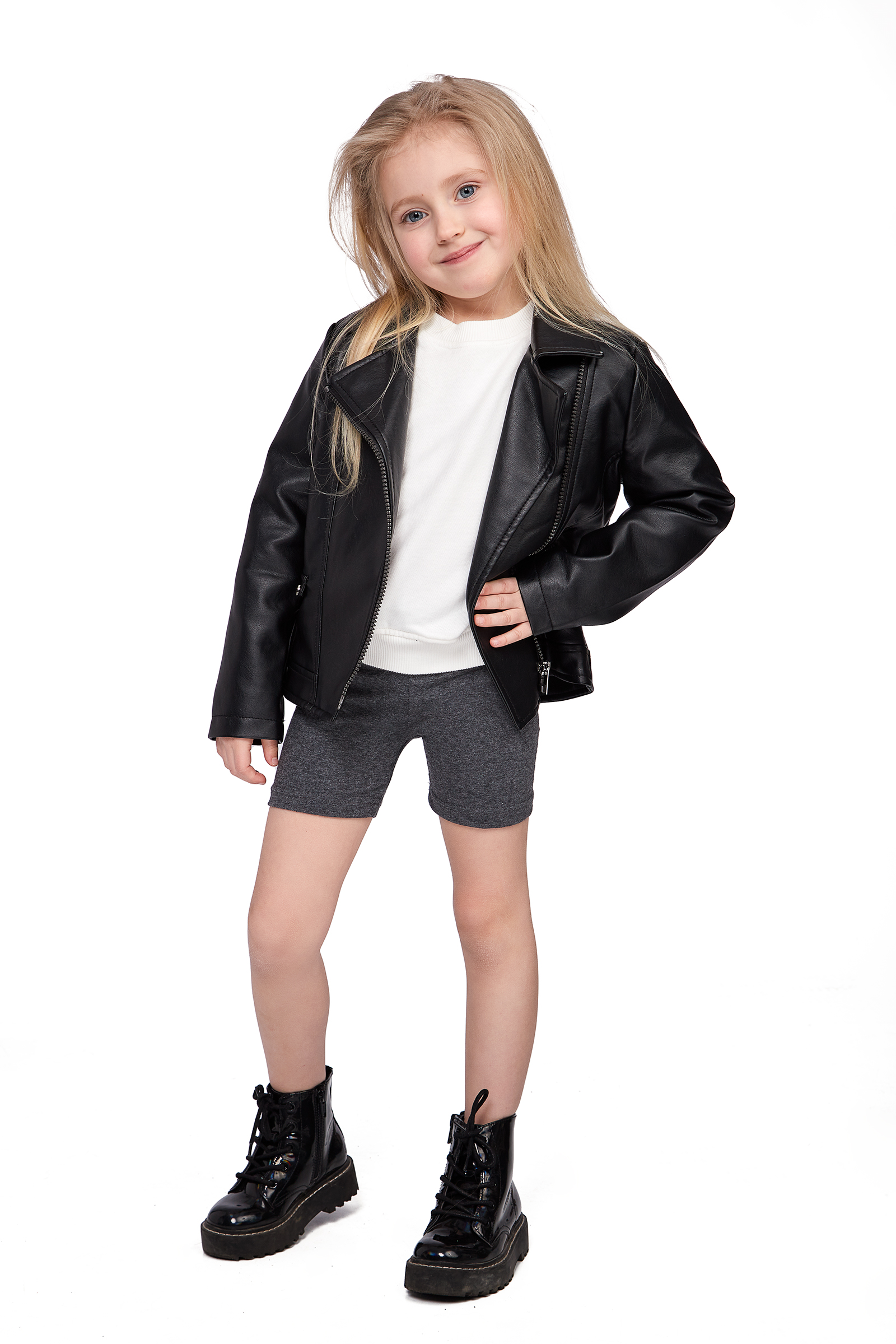 DZIECIĘCE LEGGINSY 1/2 KOLARKI SZORTY GRAFIT 92