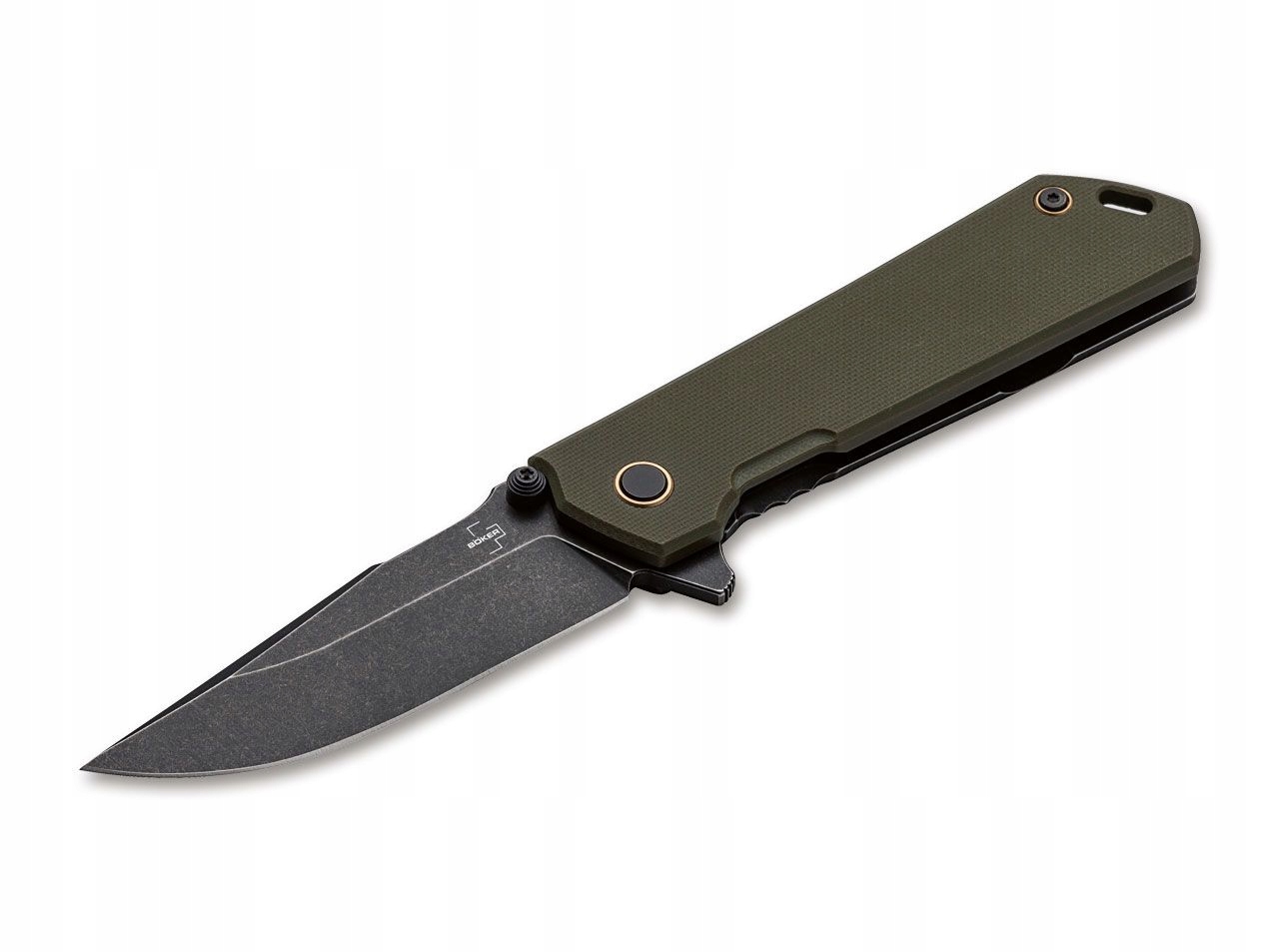 Boker Plus Nůž Kihon Assisted Od Green D2 Harpoon G10 pouzdro s klipem