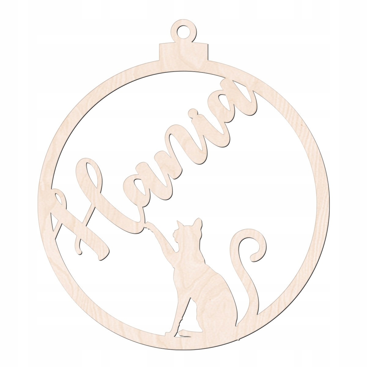 BOMBKA DREWNIANA NA ŚWIĘTA Z IMIENIEM MIKOŁAJ KOT