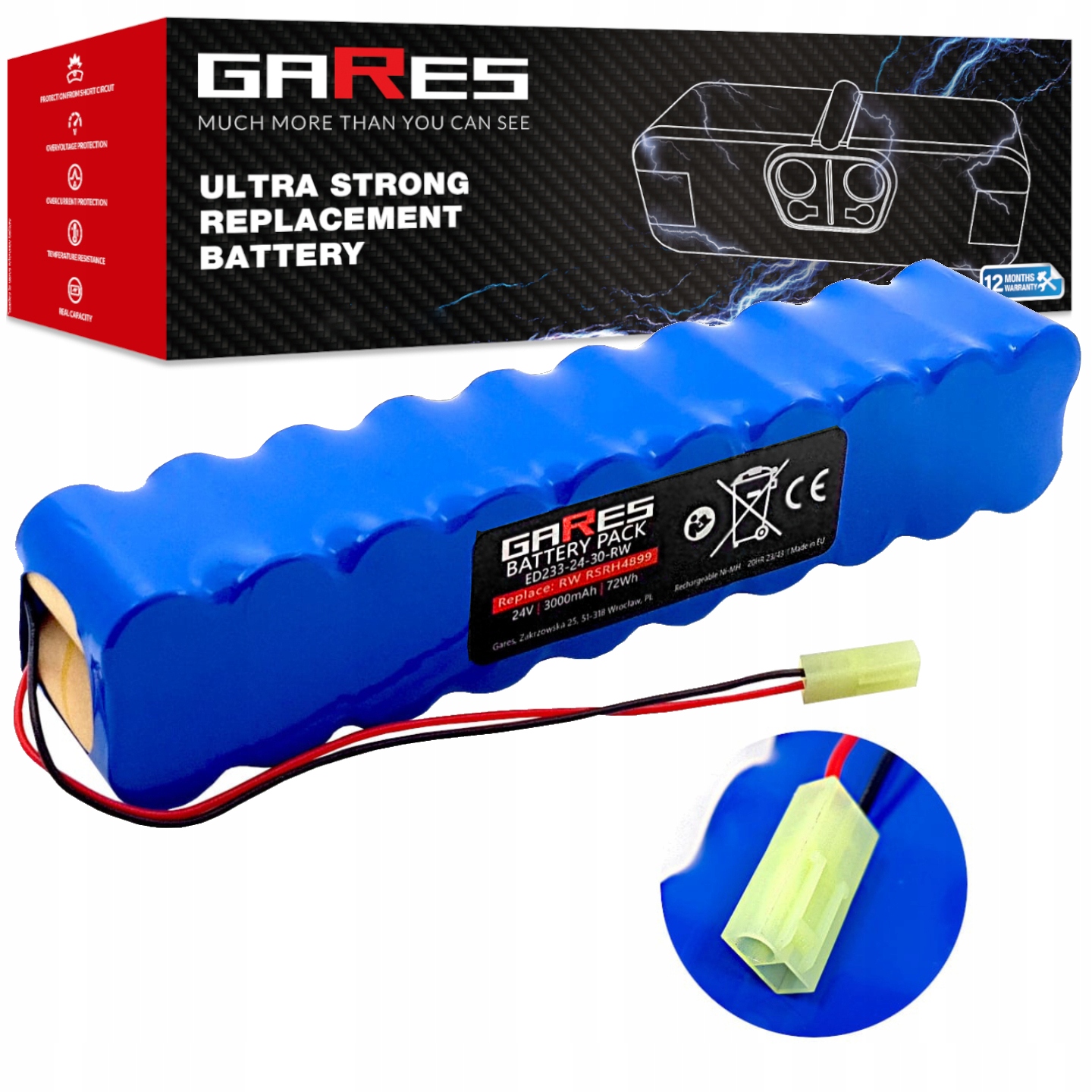 Akumulátor Gares pre Rowenta RSRH4899 RS-RH4899 24V 3Ah