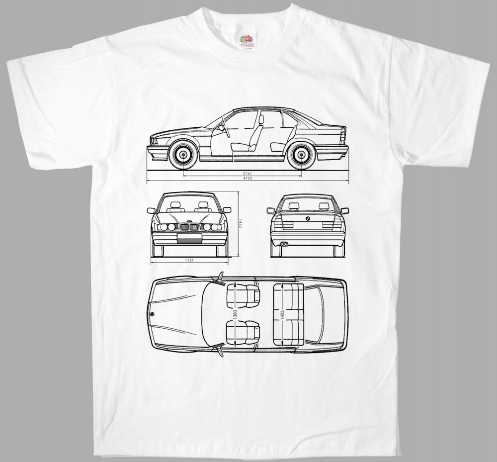 

Bmw seria 5 sedan E34 koszulka rozmiary S-2XL