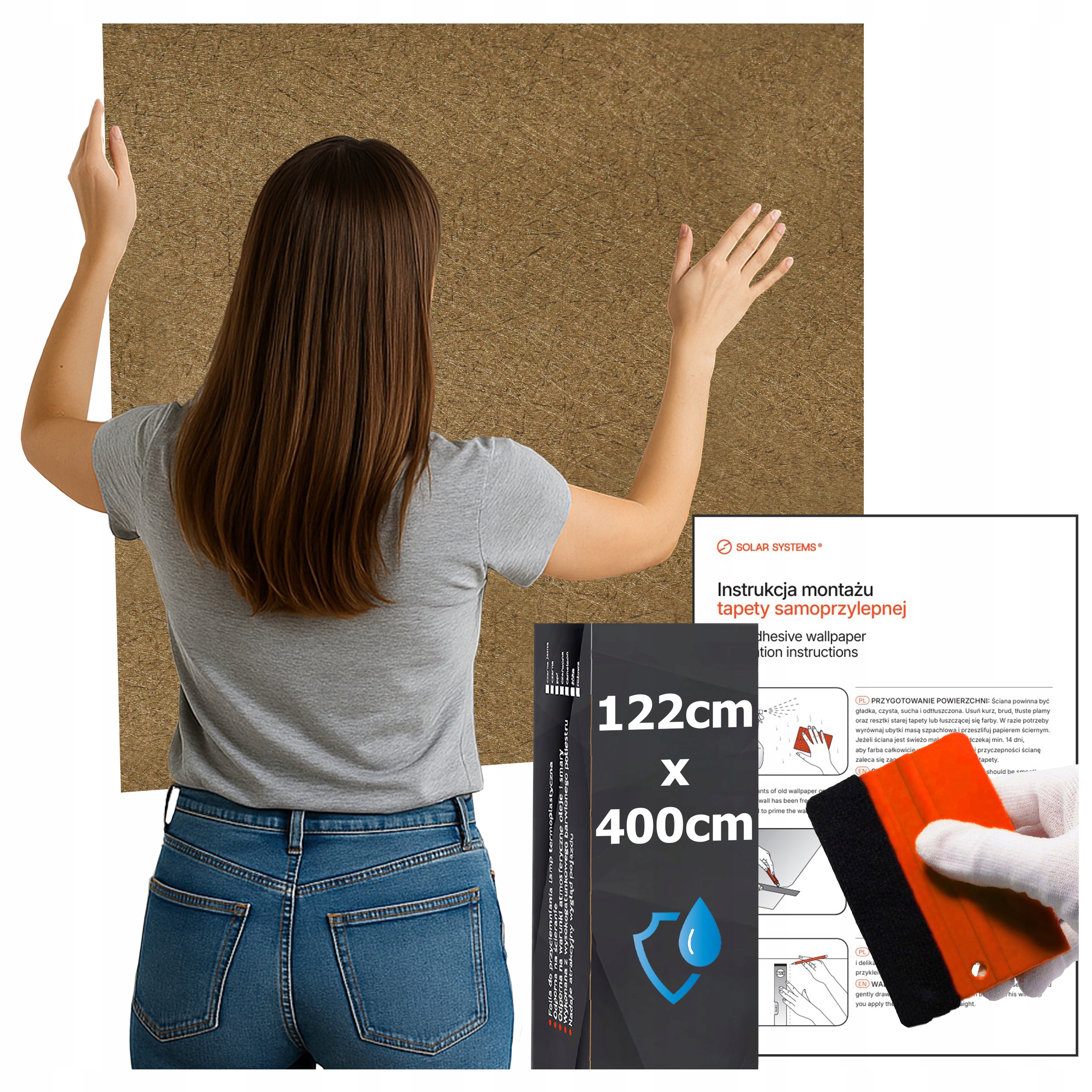 Tapeta Samolepicí Vodotěsná do kuchyně na zeď Nábytek Zlatý Bronz