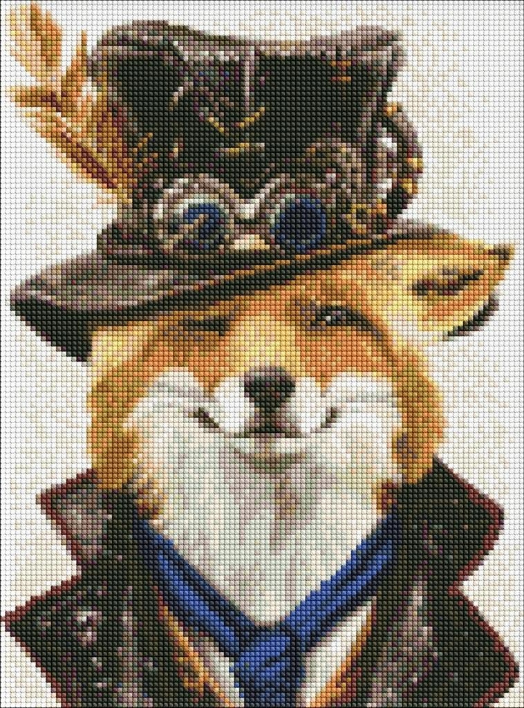 DIAMENTOWA MOZAIKA - STEAMPUNKOWY LIS 30X40CM