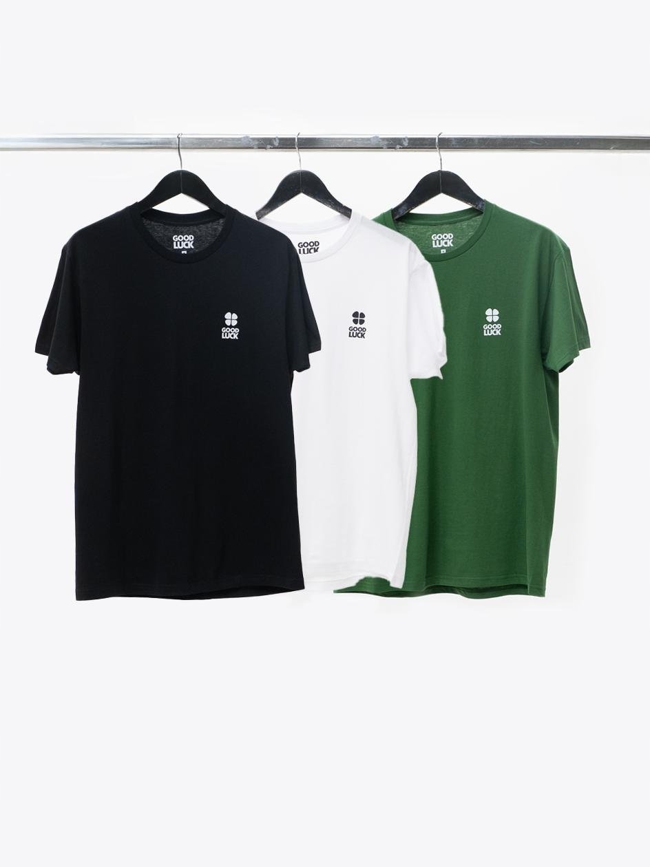 Sada 3 Kusů triček Pánské Trička Zelená Bílá Černá Bavlněné M