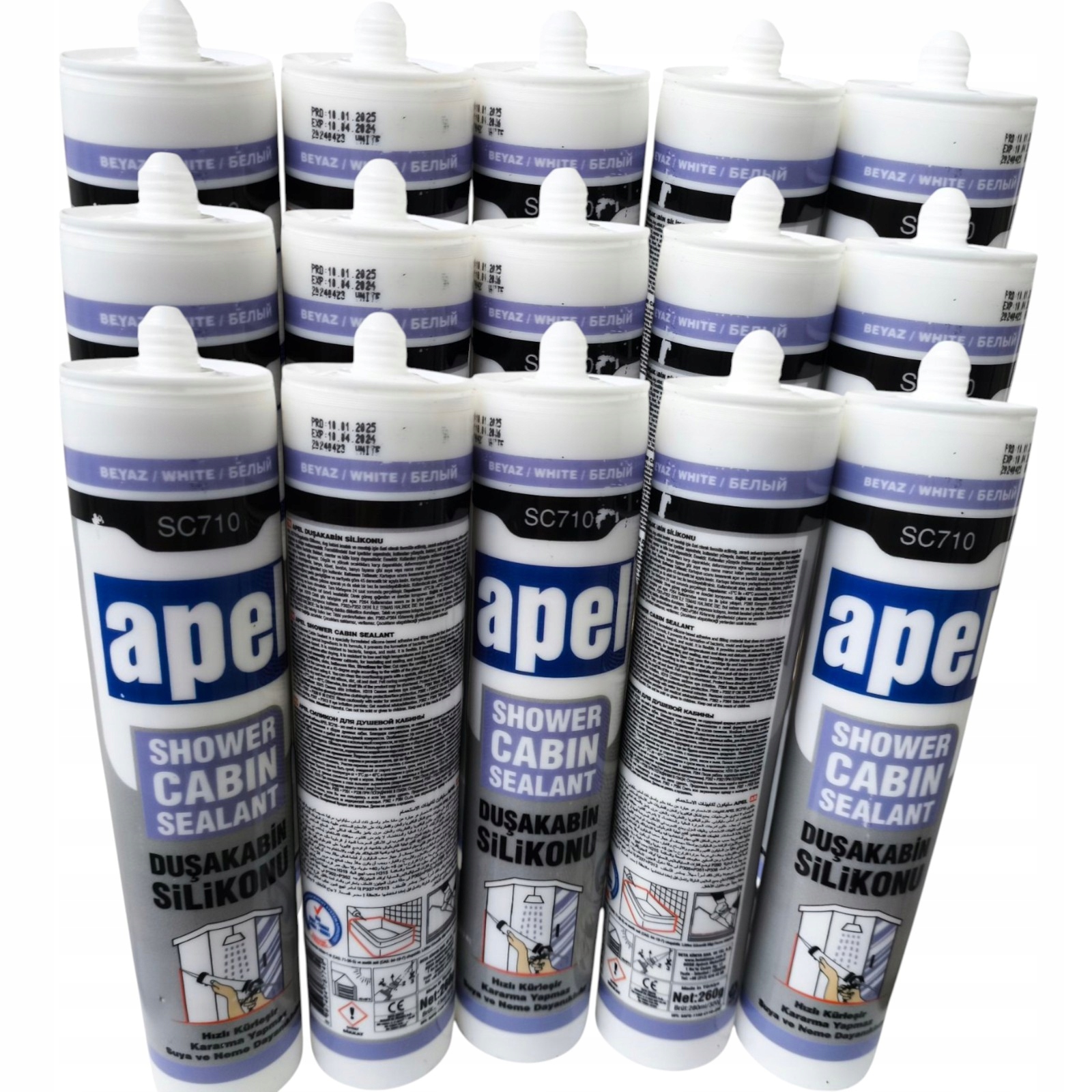 Sanitární silikon bílý 280 ml 15ks