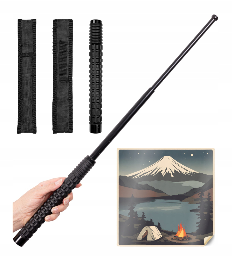 Pałka Teleskopowa XXL Policyjna Samoobrona Składana Baton 65 cm 26" P109