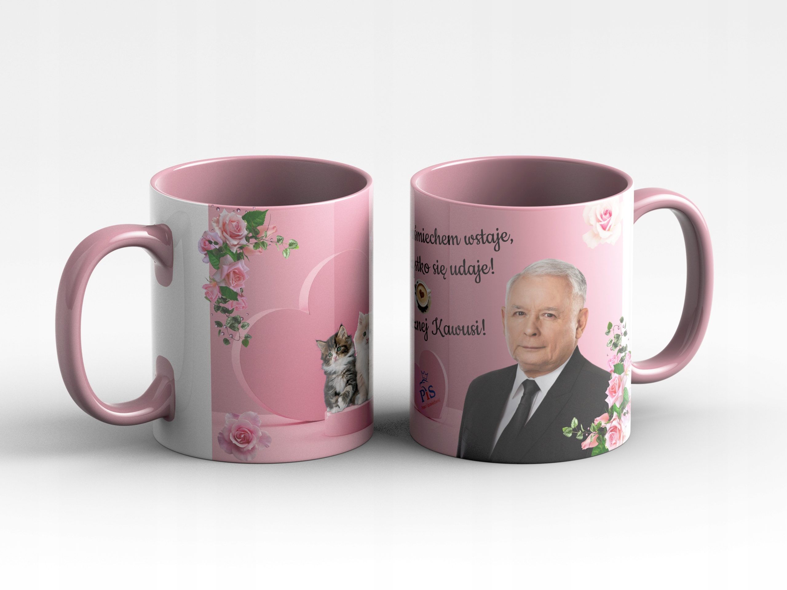 KUBEK PREZESA PIS JAREK KACZYŃSKI DUDA MORAWIECKI NA PREZENT DO KAWY PRACY Marka inna