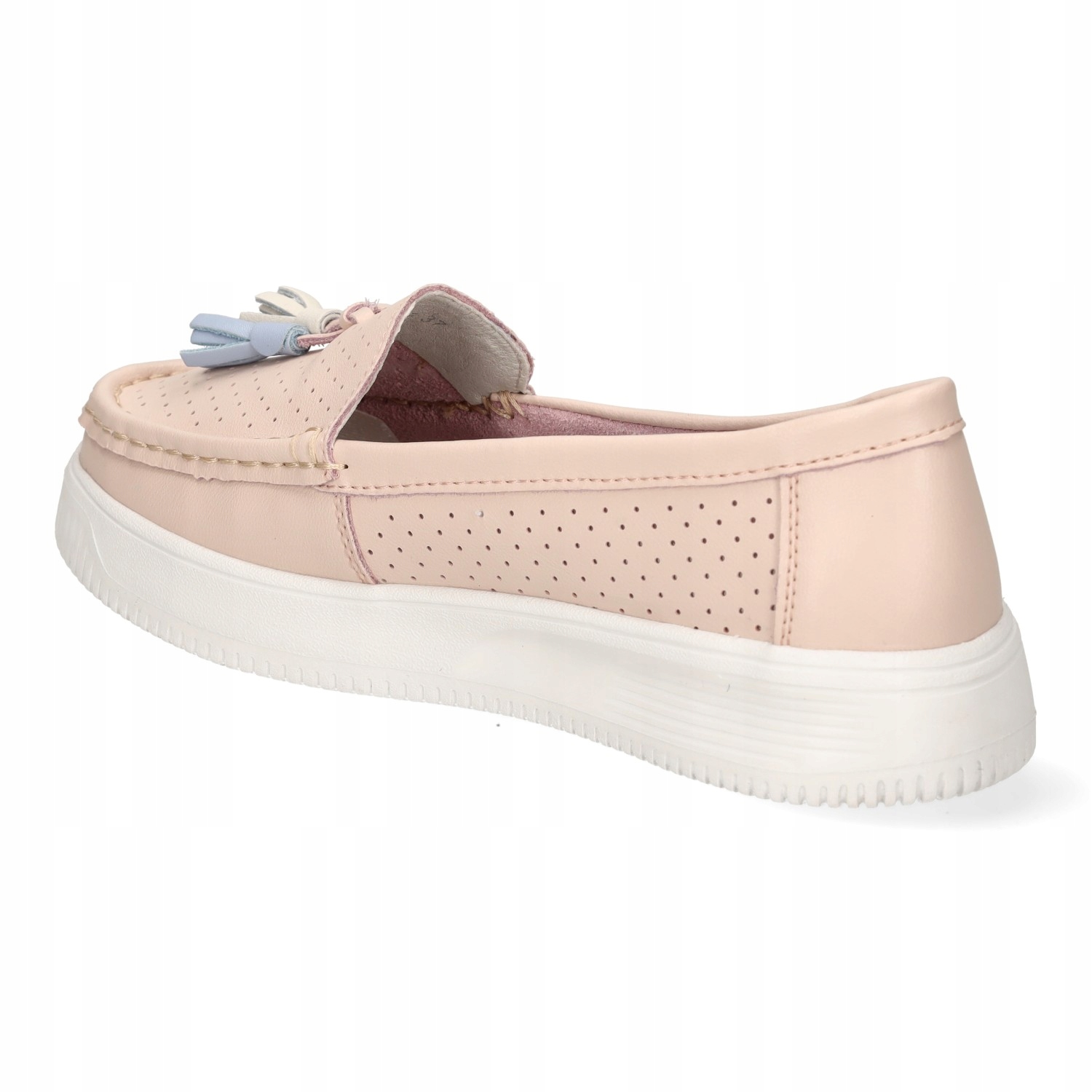 MOKASYNY DAMSKIE SERGIO LEONE SP015 RÓŻOWE PÓŁBUTY SKÓRA NATURALNA R 38 Wzór dominujący bez wzoru