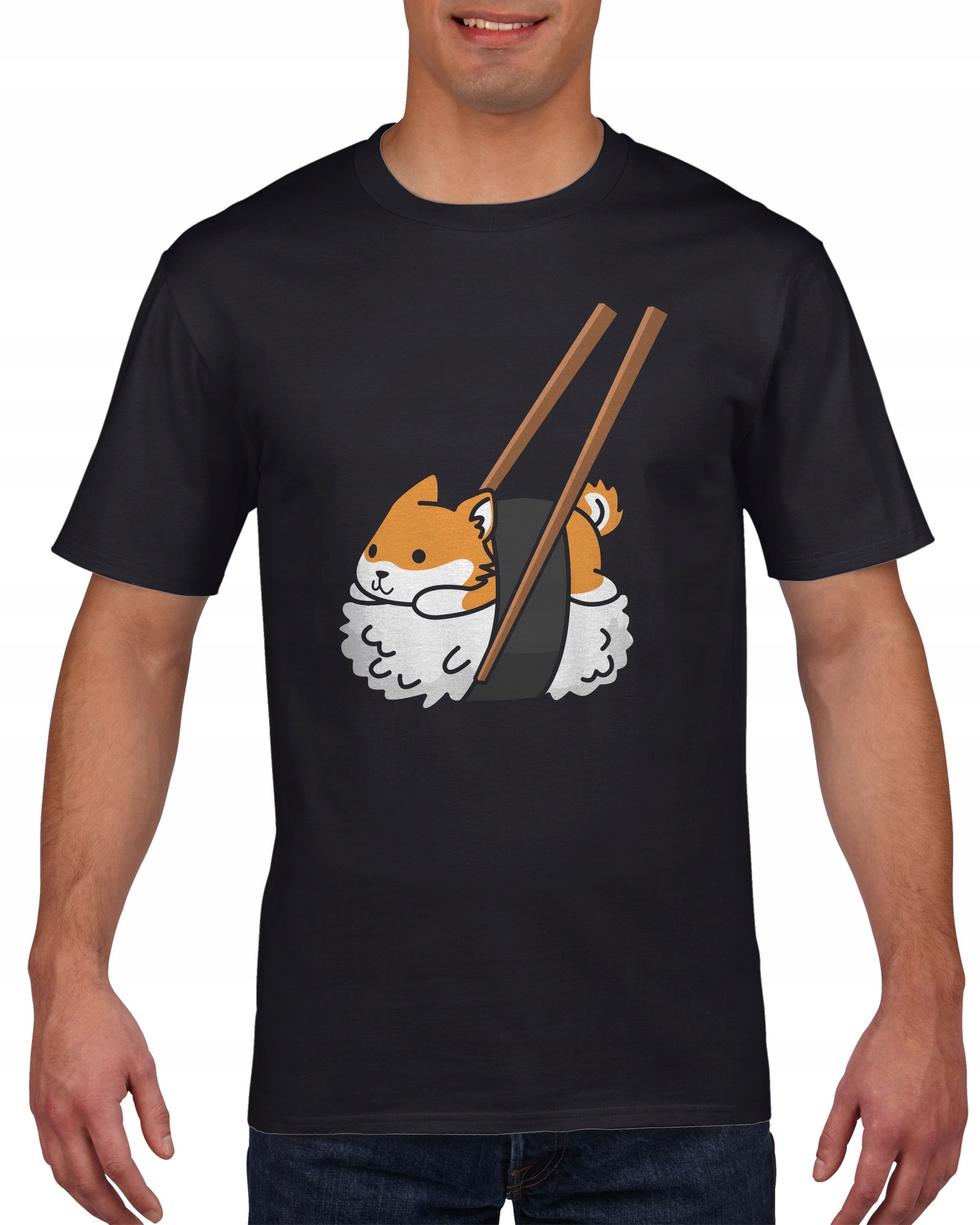 

Koszulka męska Shiba Inu sushi pies S