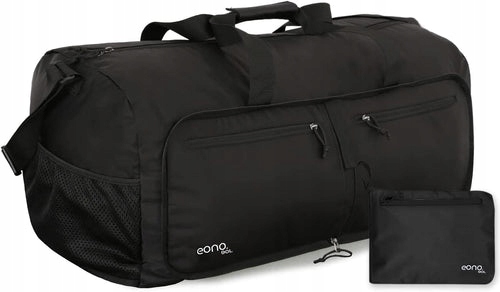 Torba Składana Podróżna Sportowa Bagażowa 90L Uchwyty Pasek Eono Czarna