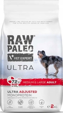 VetExpert Raw Paleo Ultra hovězí krmivo pro dospělé psy střední/velké velikosti 2 kg