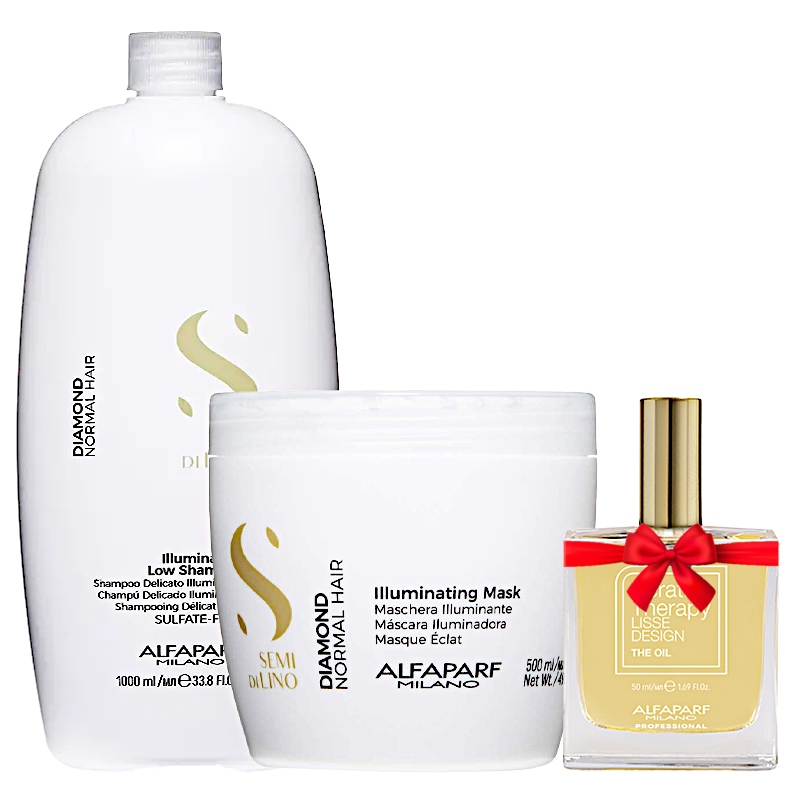 Alfaparf Semi Di Lino Diamond šampon maska výživný olej 50ml Bonus