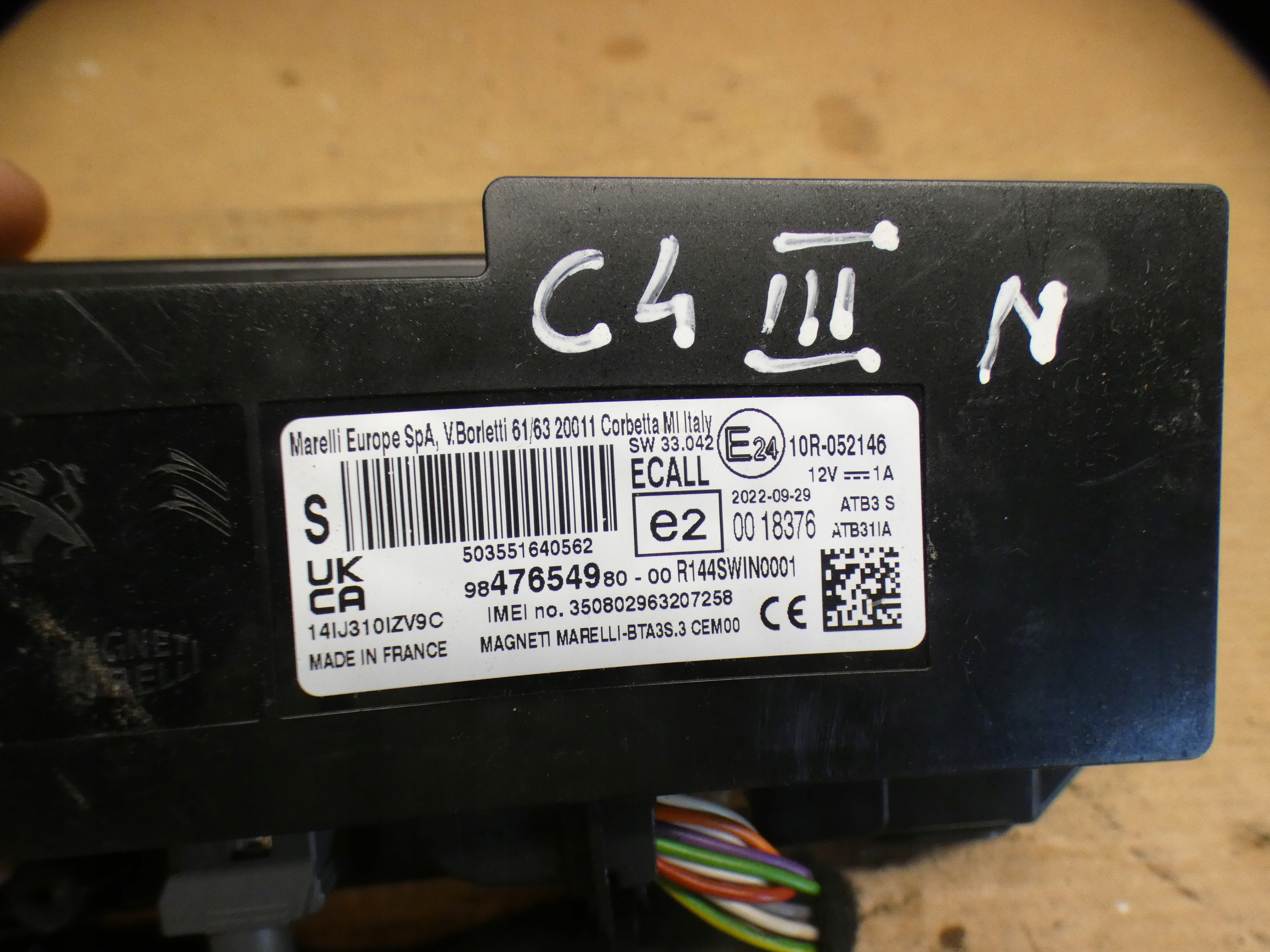 OPEL CORSA-E F ELEKTRYK module control unit ECALL 9847654980