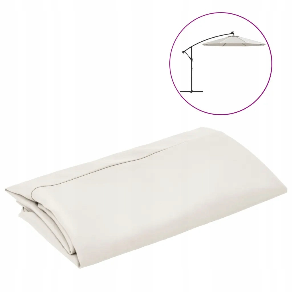 Náhradní krytka zahradního slunečníku Uv, pískově bílá, 350 cm, 8 žeber