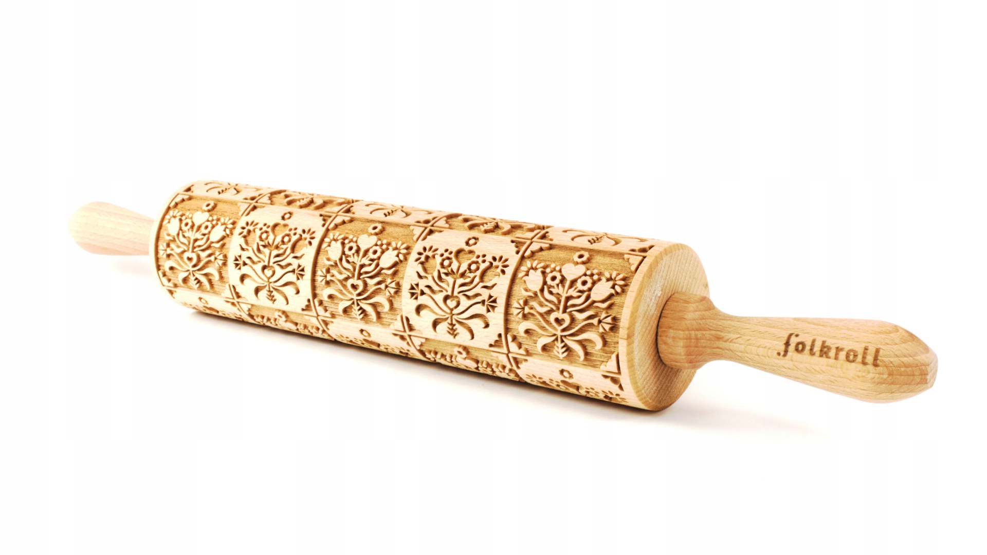 Wałek grawerowany wzór KWIAT, duży Marka Folkroll