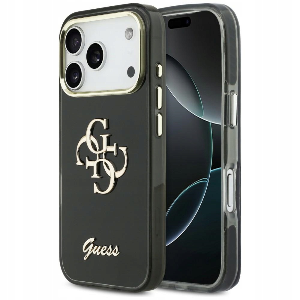 Pouzdro Guess IML 4G Script Metal pro iPhone 17 Pro, černé
