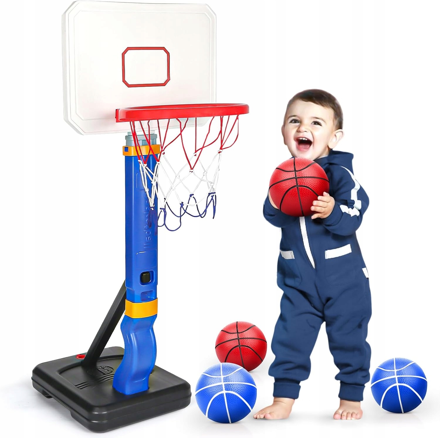 Dětský Basketbalový Koš S Nastavitelnou Výškou 70–138 cm, Sada S Míči
