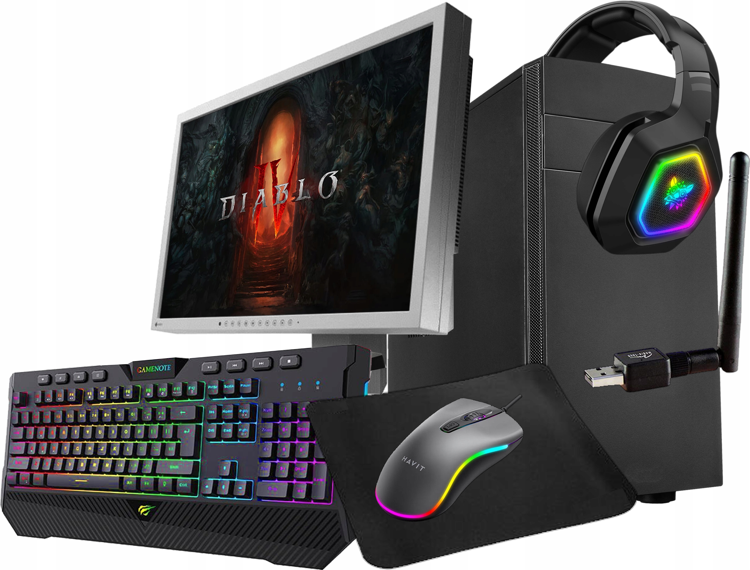 Zestaw PC do GIER Core i3 4GHz 8GB 256 SSD LCD 22"