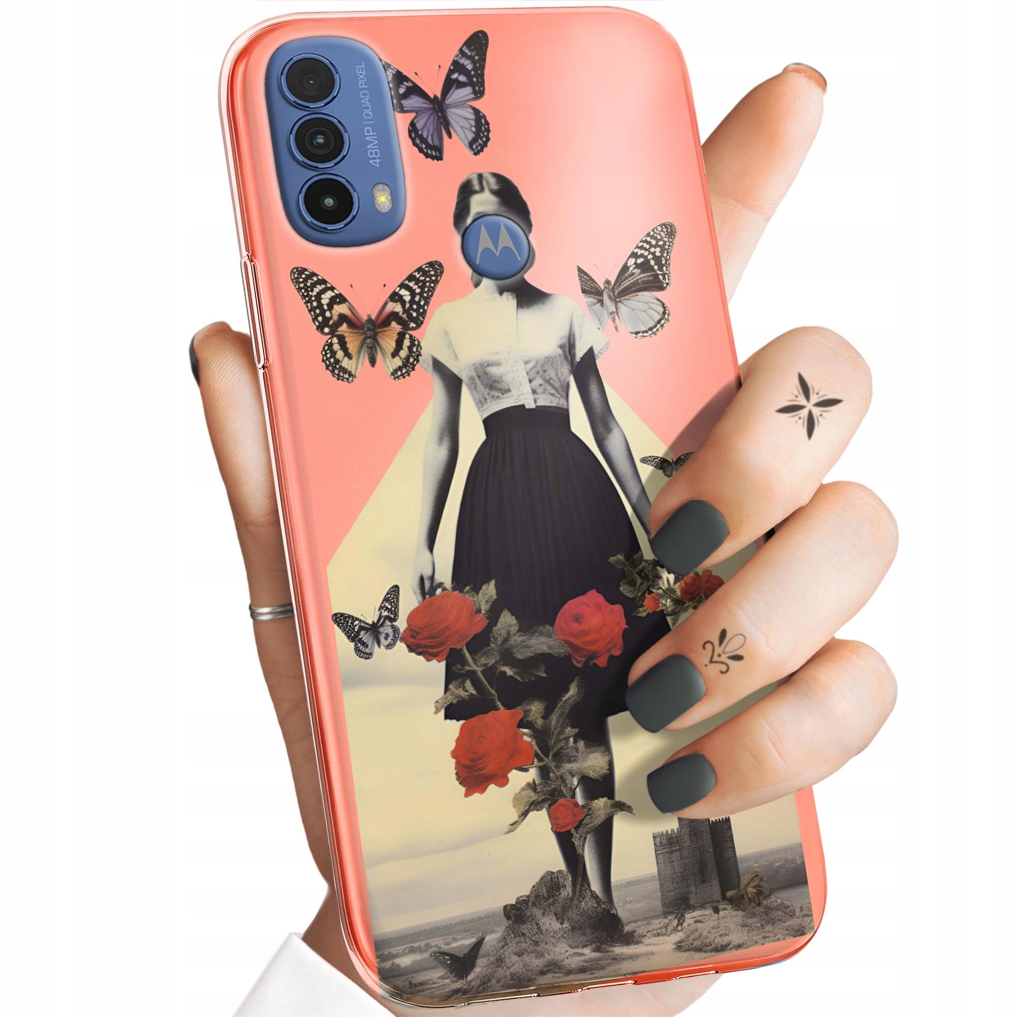 Etui Do Motorola Moto E30 E40 Collage Retro Vintage Obudowa Case