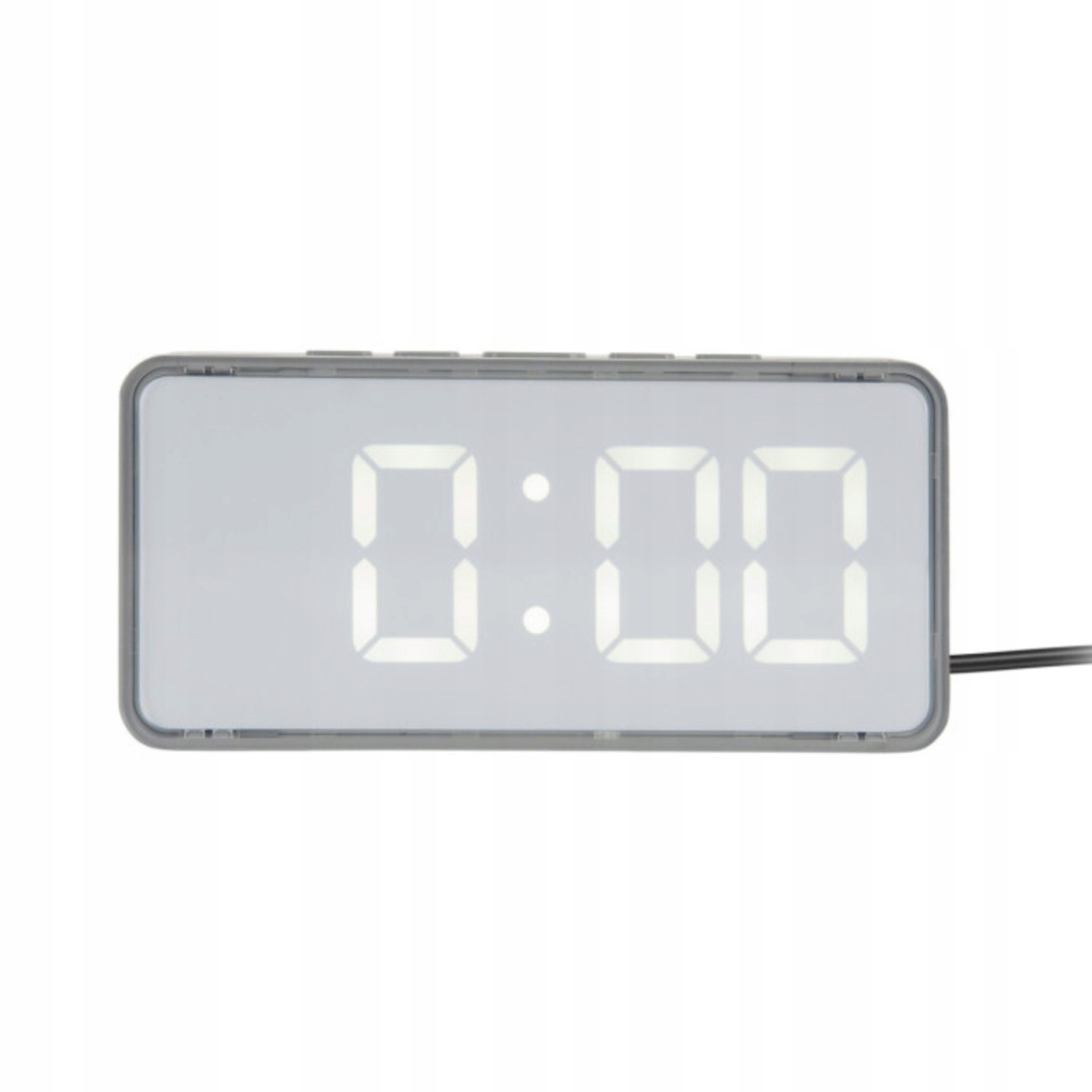 Budík, elektronický stolní hodinový stroj s Led displejem digitální, bílý Audaz