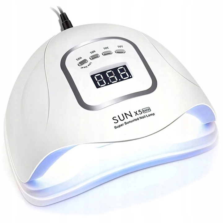 Lampa Do Paznokci UV/LED 80W Mocna Do Hybryd Żelu SUN X5 MAX Biała LCD