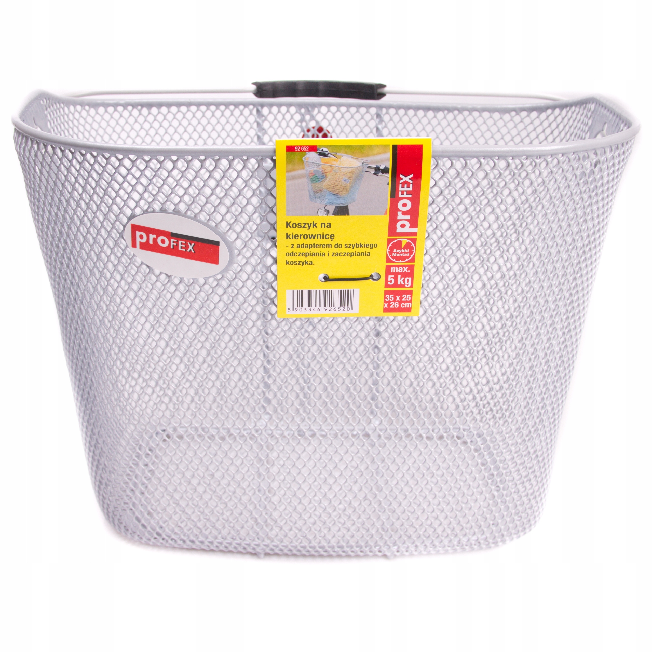 Koszyk Rowerowy na Kierownicę ZDEJMOWANY NA KLIK Koszyk na Rower BIAŁY EAN (GTIN) 5903346352473