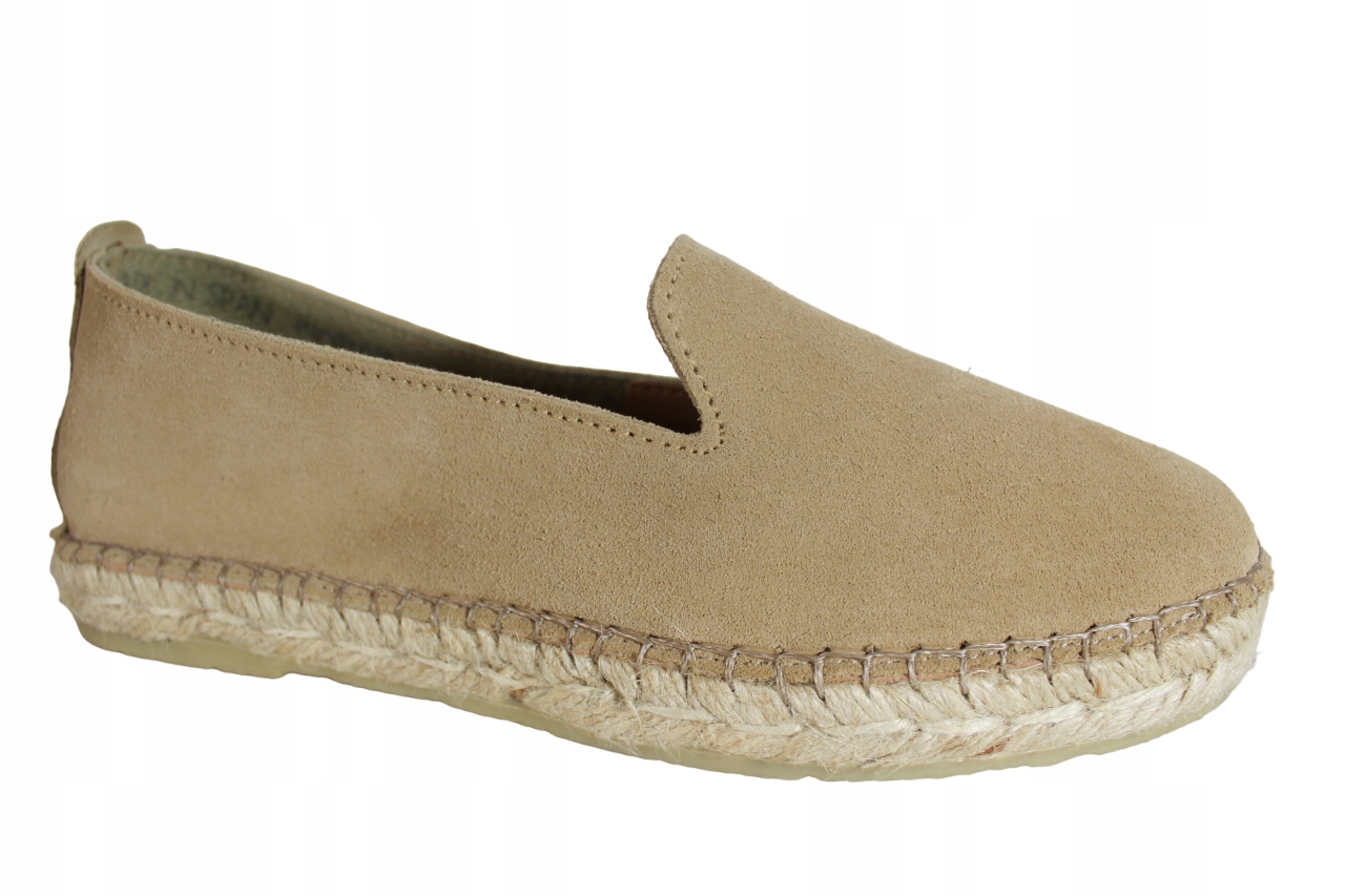 Espadrilky Polobotky Dámské Maciejka F6530 VEL.38 Kůže Béžová Semiš