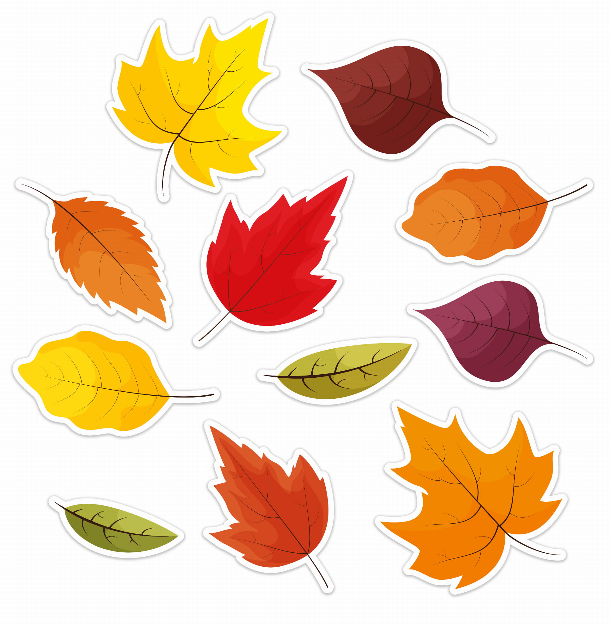 DEKORACJA JESIENNA NA GAZETKĘ/OKNO PRZEDSZKOLE - LIŚCIE (11 sztuk) LearnHow