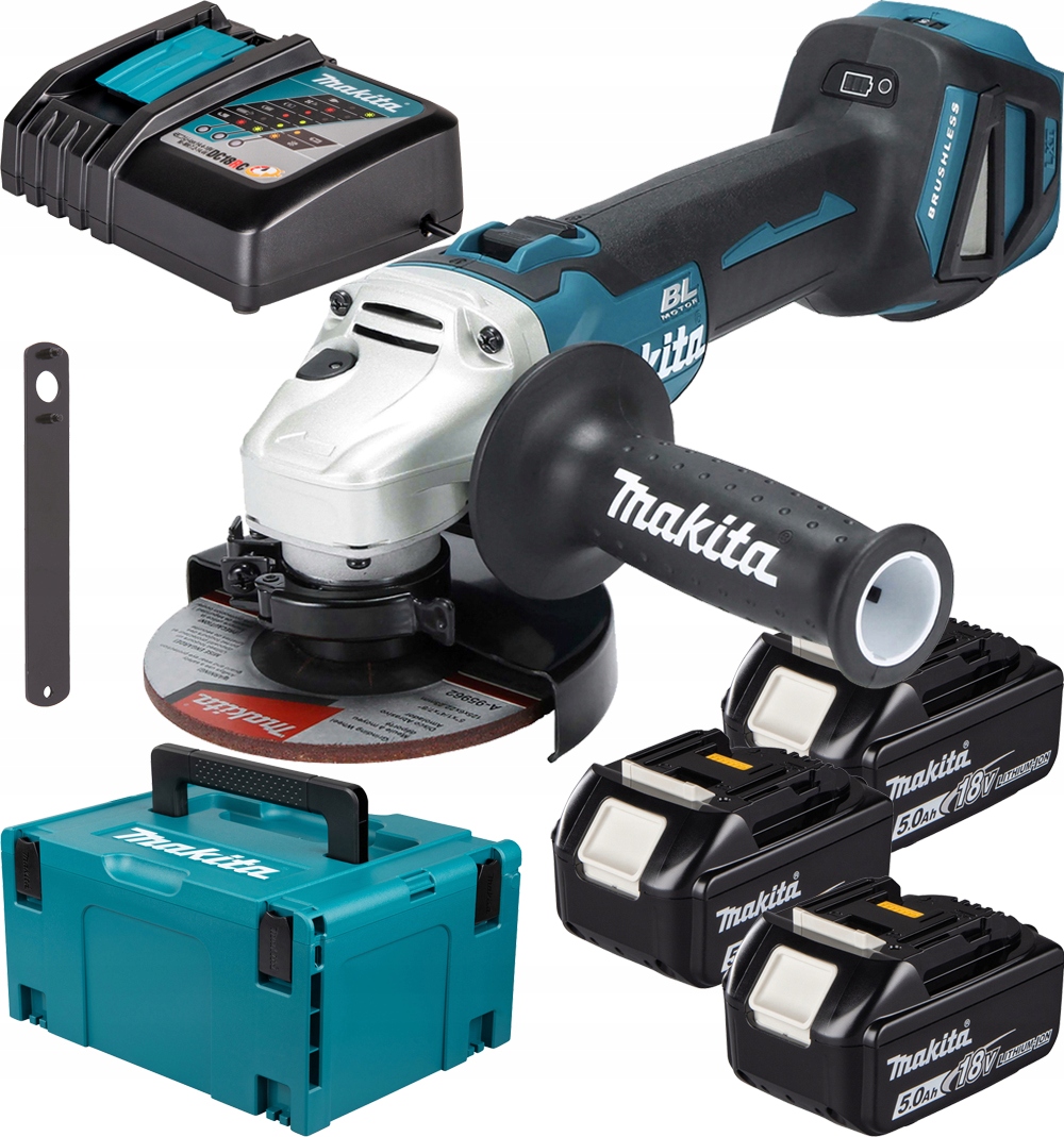 Makita Szlifierka Kątowa 125mm 18V 3x5Ah DGA511RT3J