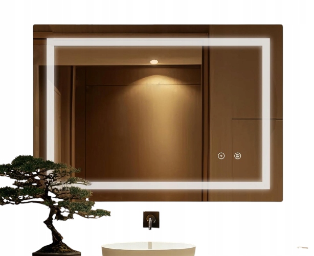 SaniteModar Led kúpeľňové zrkadlo 60x80 cm, antipara, dotykové, nástenné