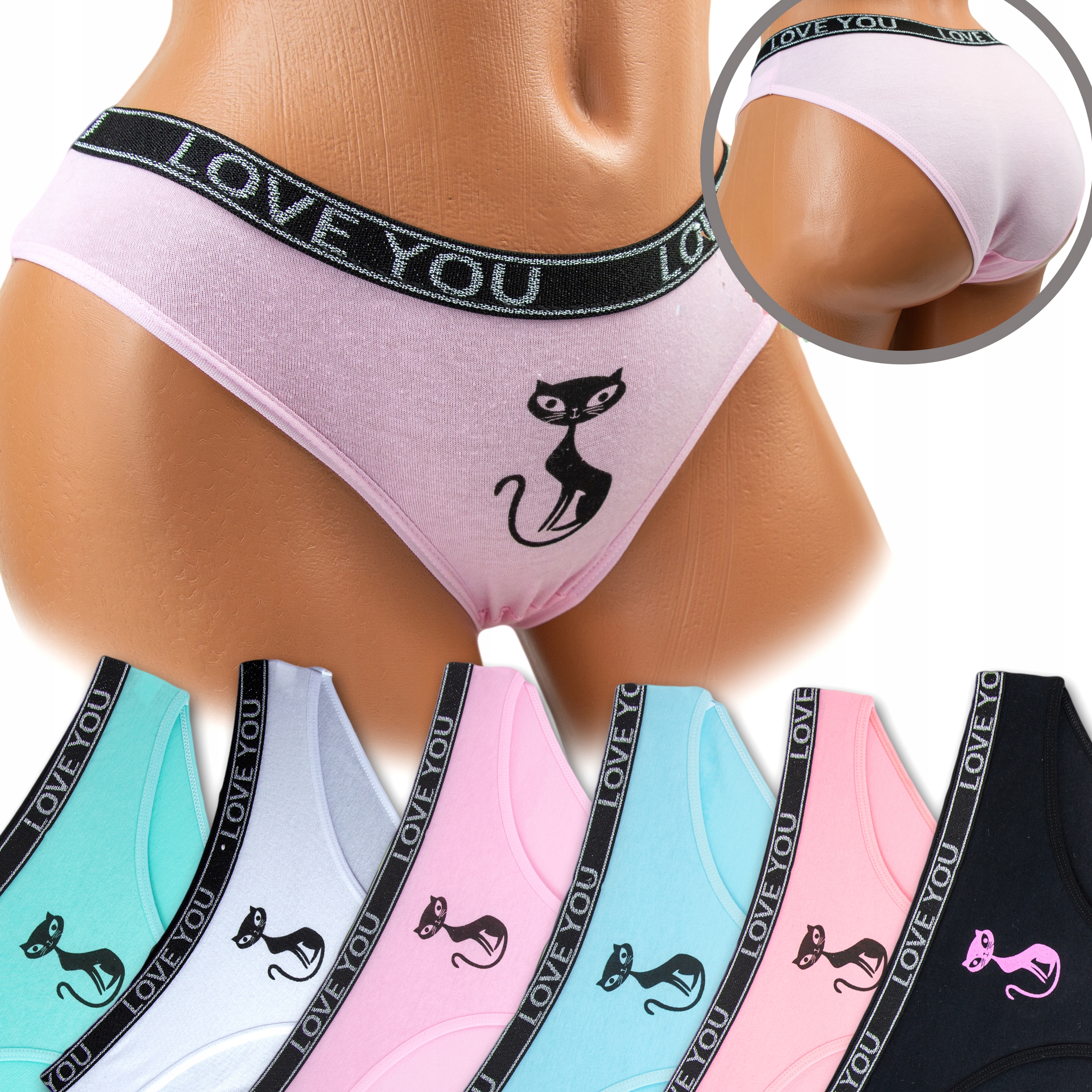 

6 x Figi Majtki bawełna Wygodne rozm L/XL