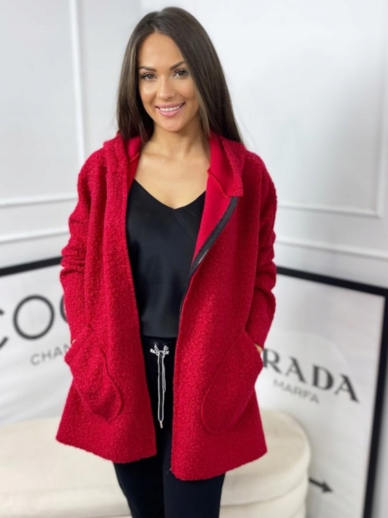 NARZUTKA BUKLA NA ZAMEK KOLORY OVERSIZE MEGA BLUZA Kaptur z kapturem