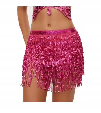 Chusta Do Tańca Brzucha Dla Kobiet Fuksja Różowa Z Cekinami 108