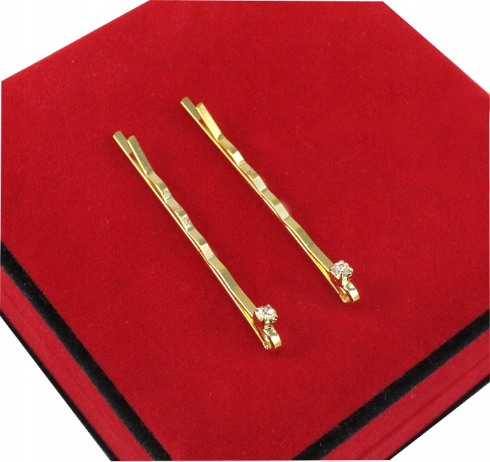 

Wsuwki Do Włosów Złote Glamour Cyrkonie 2 Sztuki