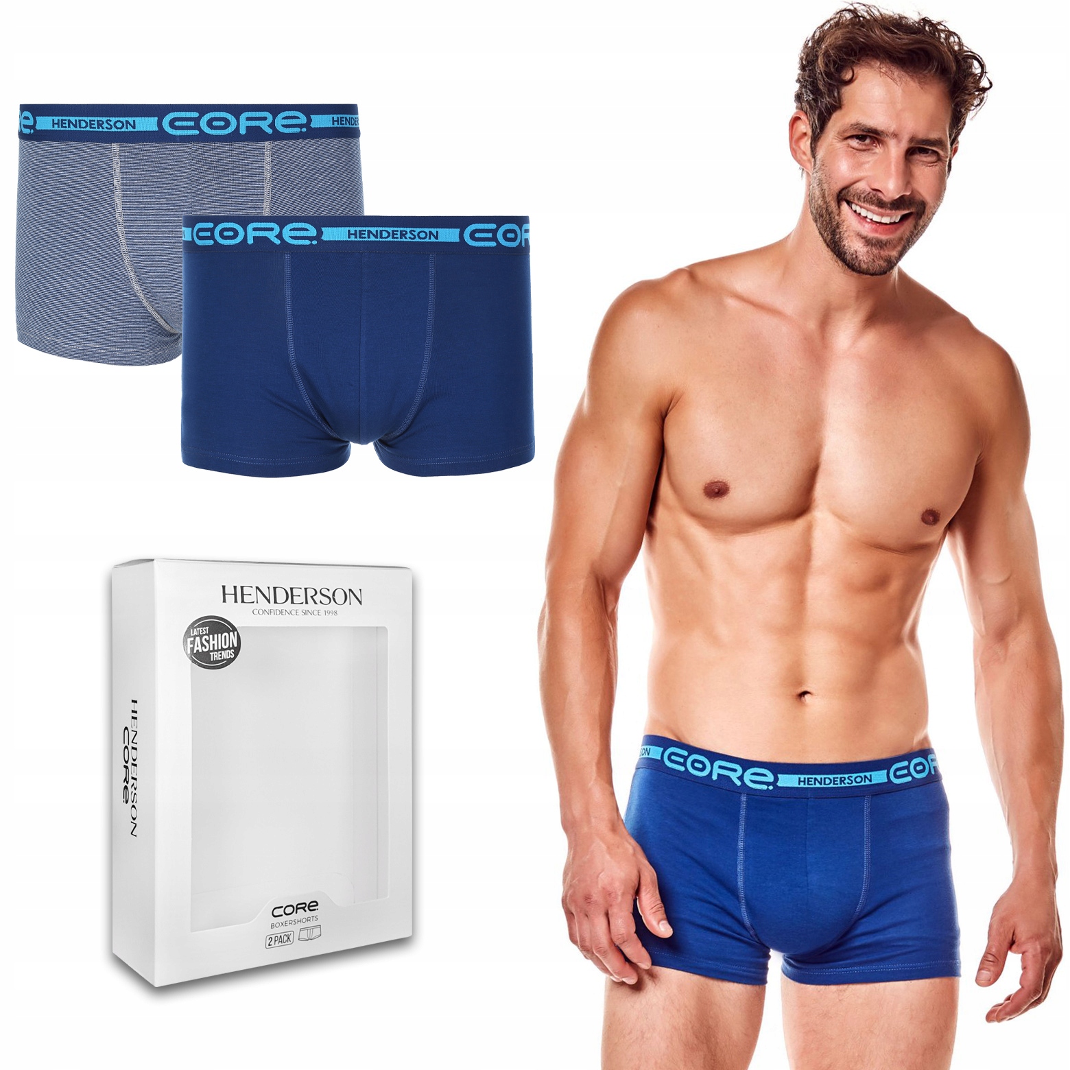 

Bokserki Męskie Henderson bawełna + lycra 2pak r M