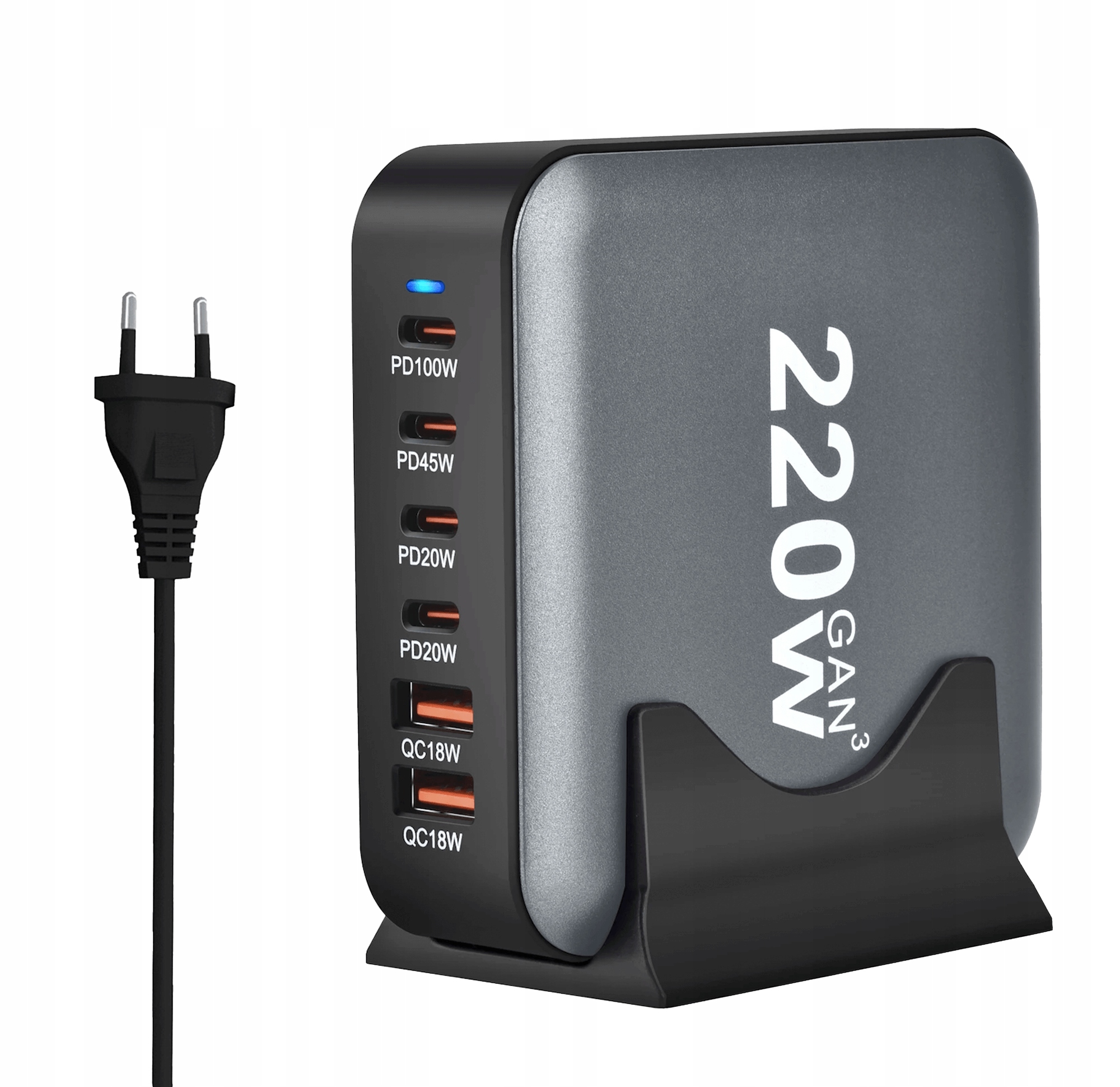 Rychlá Nabíječka GaN 220W Pd 4x Usb C 2x Qc 3.0 Pro Laptop, Iphone 100W Mac
