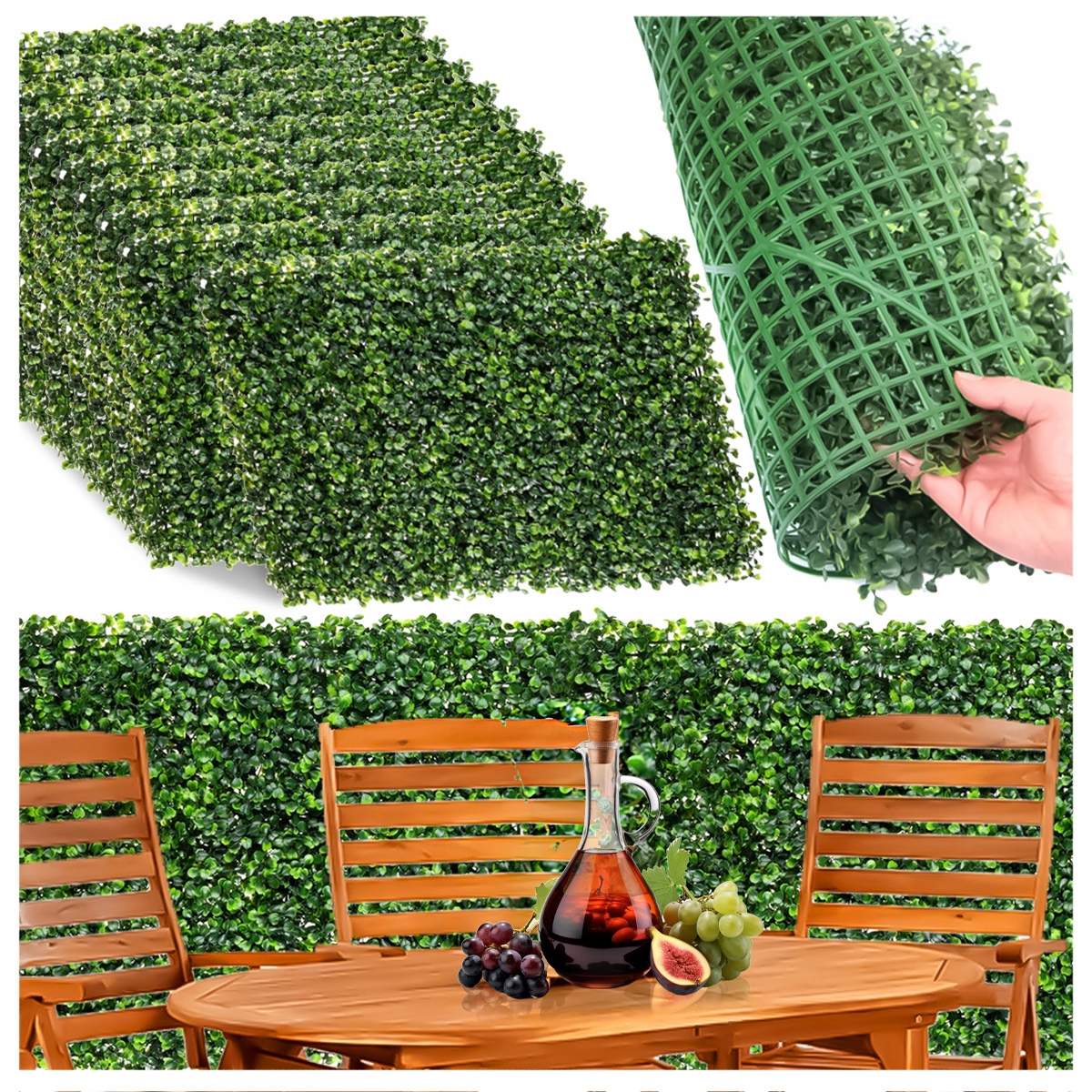 x10 Sztuczny Żywopłot Bluszcz Zielona Ściana Siatka Cieniująca Maskująca