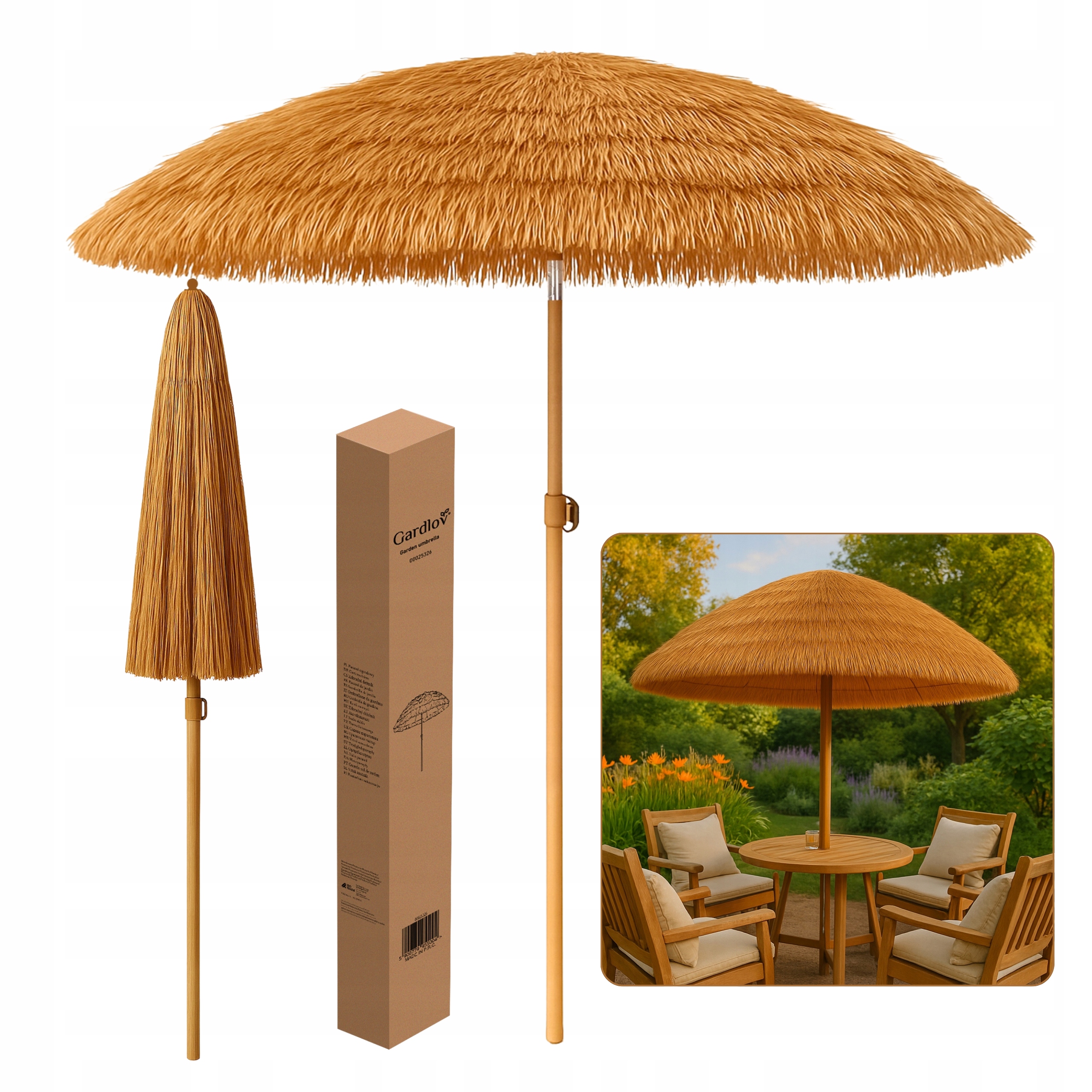 Parasol Ogrodowy Balkonowy Plażowy Tarasowy Hawajski Duży Łamany Do Ogrodu