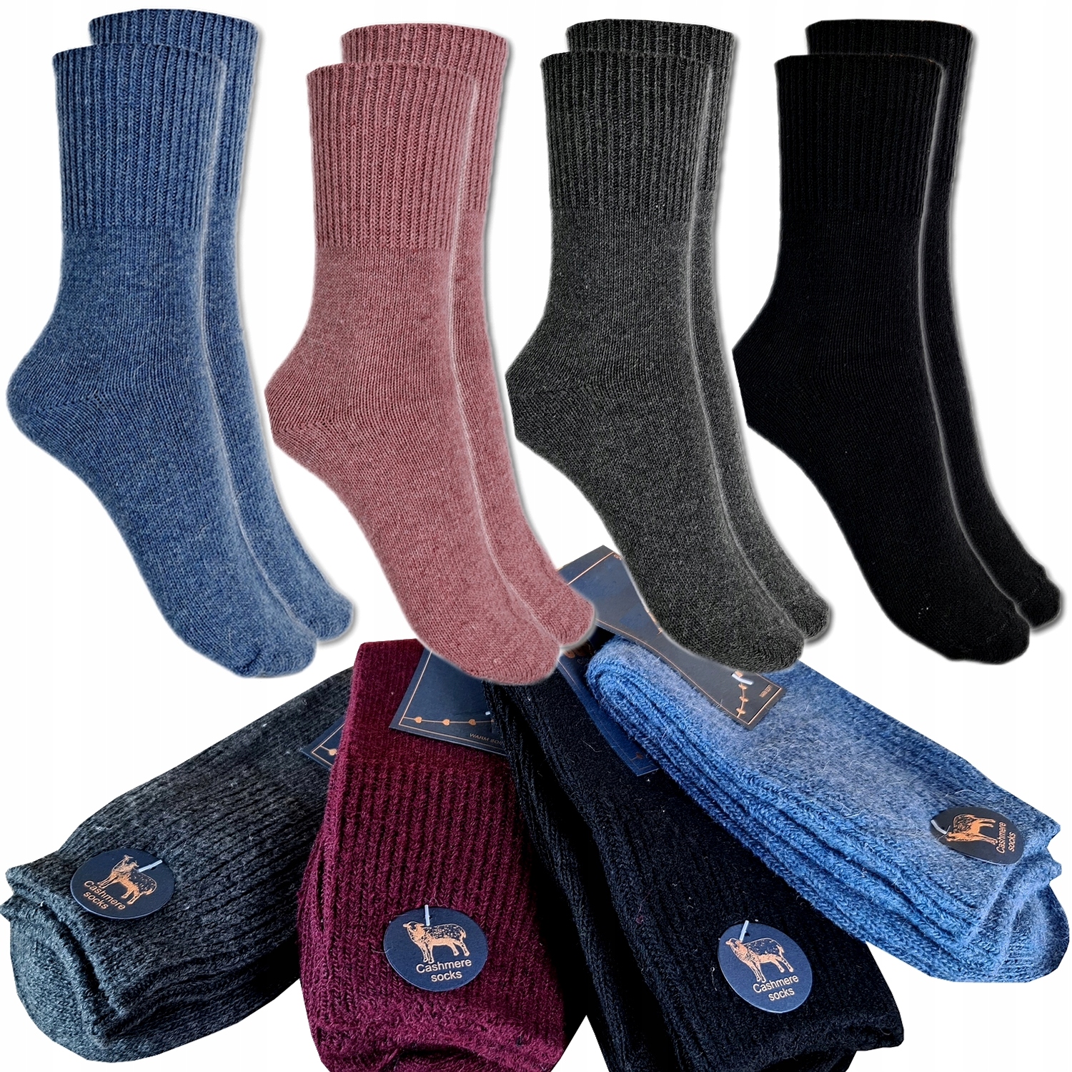 

4x Ciepłe Skarpety Damskie Wełniane Premium 39-42