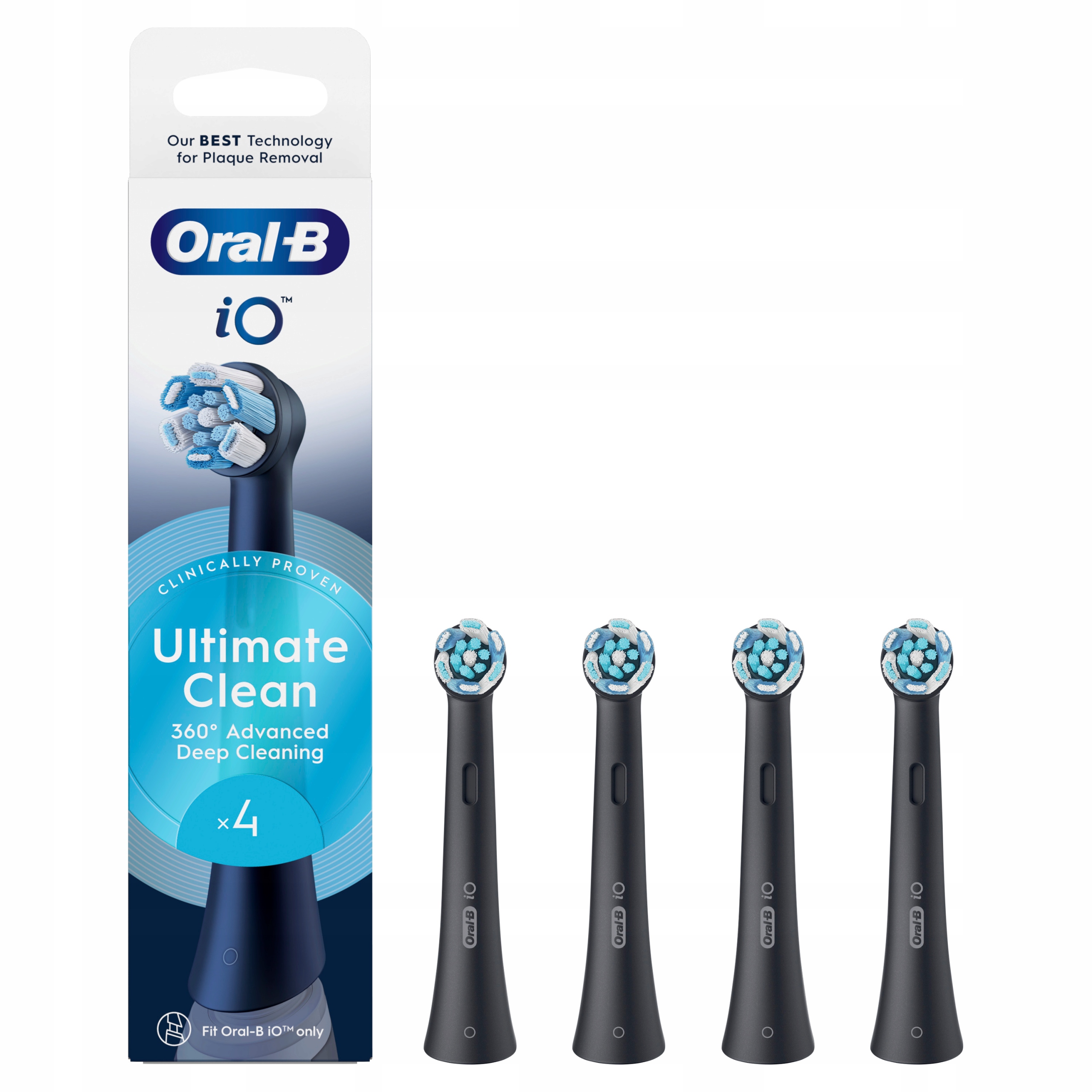 Oral-B iO Ultimate Clean Black Końcówki do szczoteczek elektrycznych 4 szt