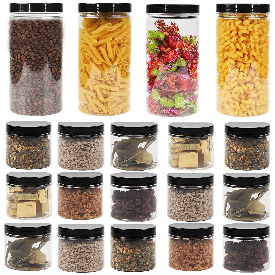 

19x Słoiki Pojemnik przyprawy makaron 200+ 1500 ml