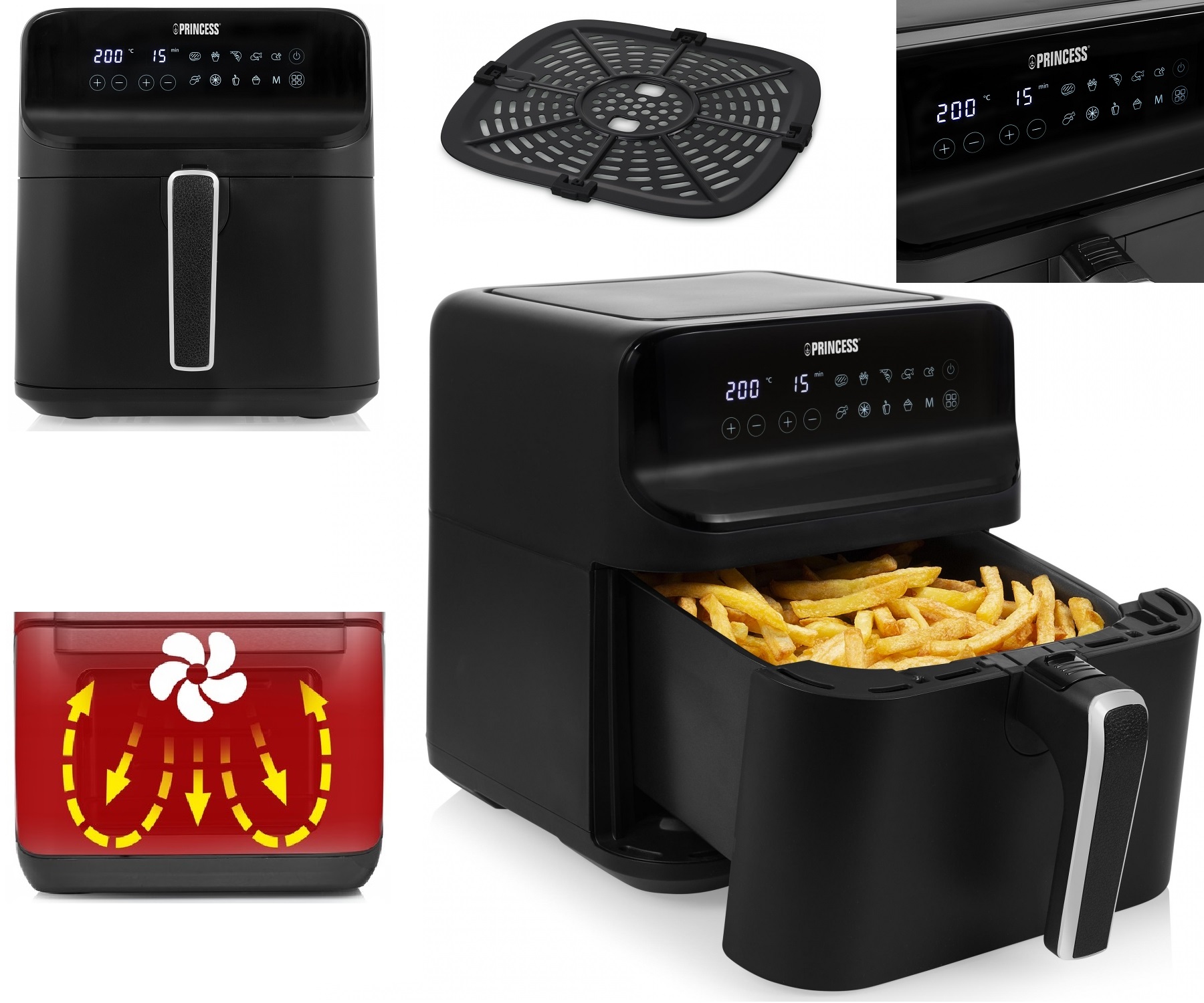Supermoderní Digitální Fritéza bez tuku Airfryer 6L Programy
