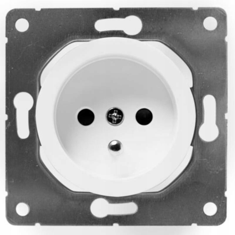 ELECTROMALT OVAL MODUŁ BIAŁY Gniazdo pojedyncze z uziemieniem